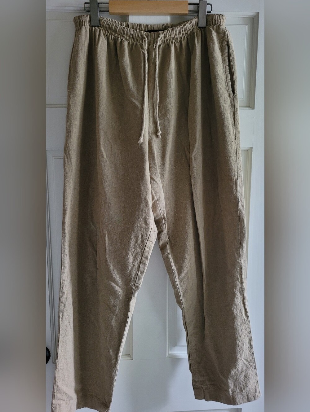 EFFORTS HEMPWEAR Men's Casual Drawstring Pants in Khaki Beige